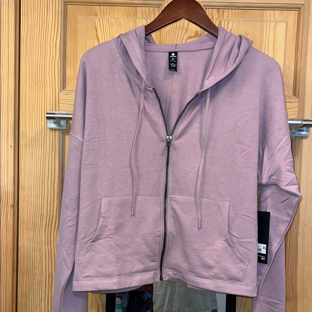 90 Degree By Reflex Lilac Cropped  Hoodie. Sz XL
